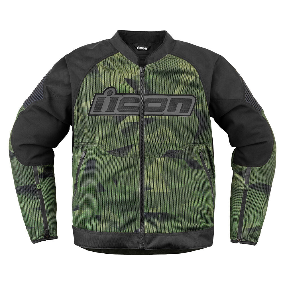 Icon Overlord3 Mesh Camo Jacket - Green | Motorsport Freaks