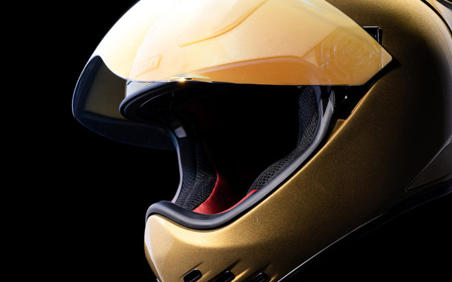 golden icon airflite helmet visor Icon Domain Helmet - Cornelius - Gold