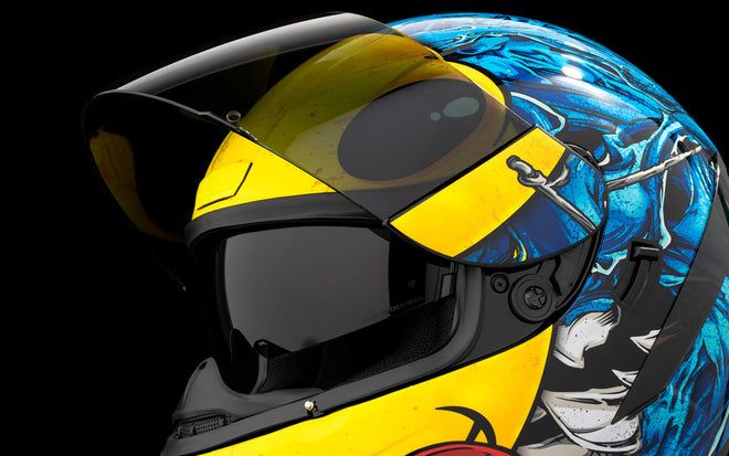 Icon Airform MIPS Brozak Motorcycle Helmet - Yellow Blue / 63-64cm