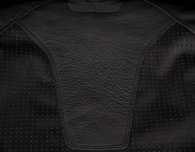 Icon Contra2 Leather Perforated Jacket - Black