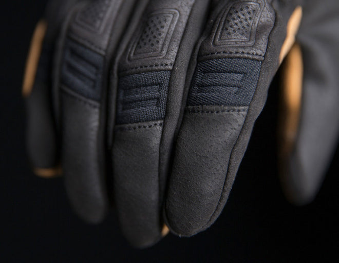 Icon Nightbreed Motorcycle Gloves – Men's Black Synthetic Leather, Knuckle Padding, Touchscreen